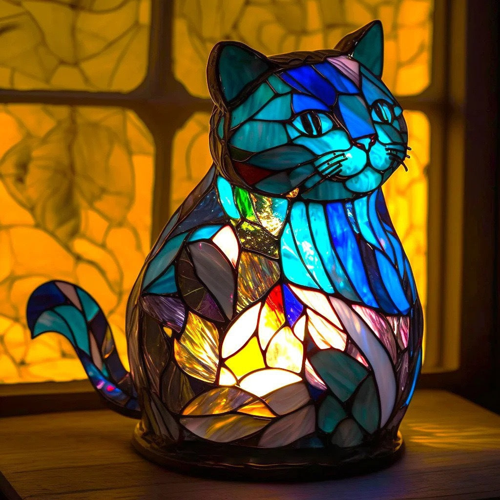 Nala™ | Stained Glass Cat Lamp