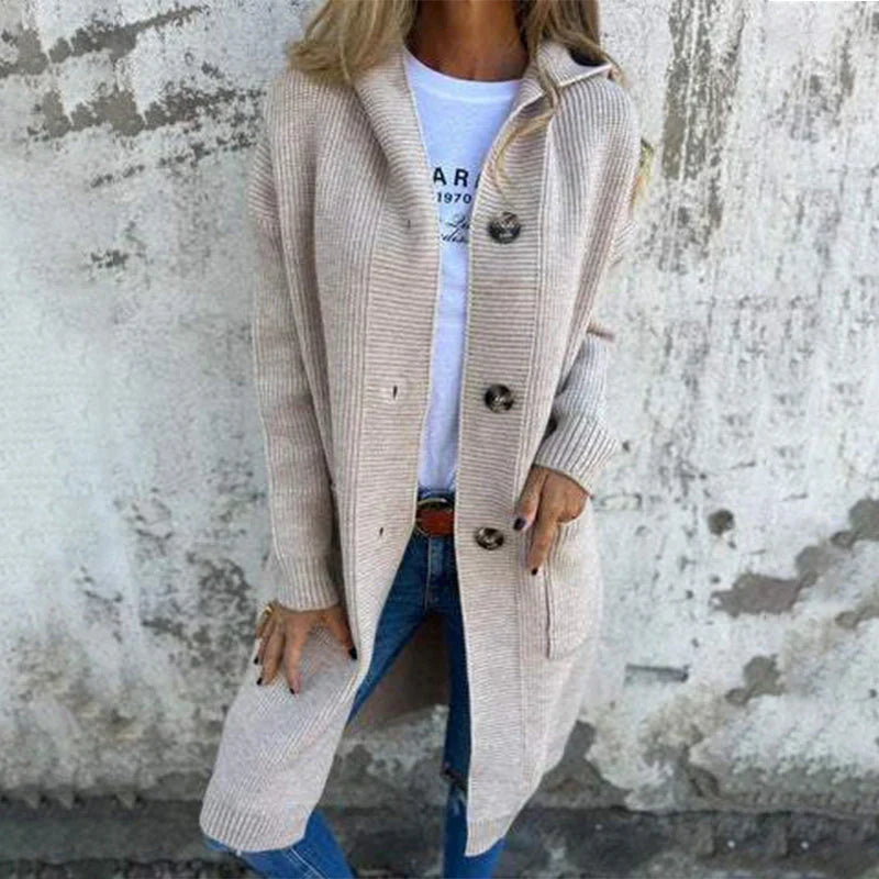 Adriana™ | Long Hooded Button Coat