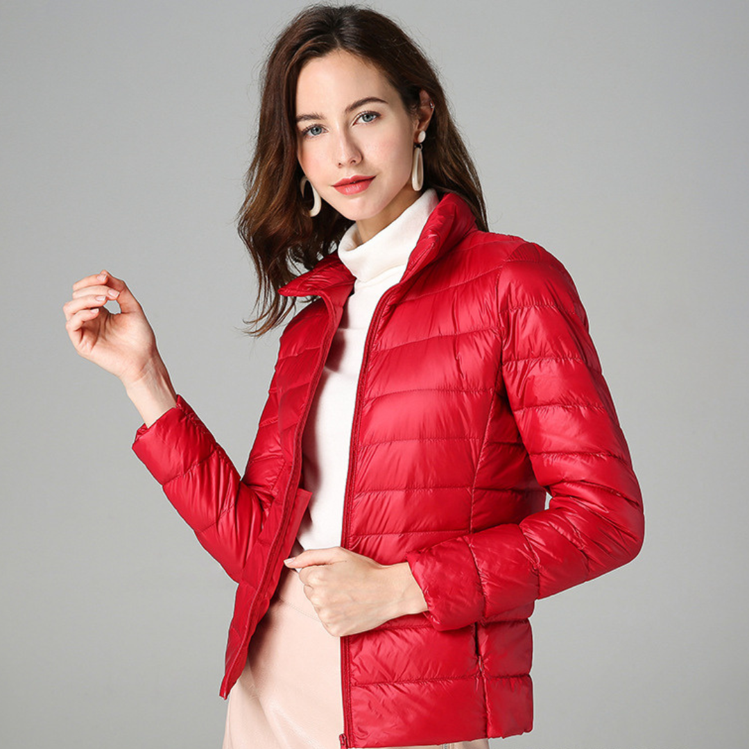 Myra™ | Ultra-Light Down Jacket with Refined Pleats