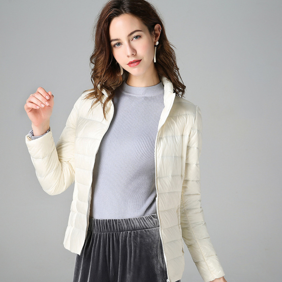 Myra™ | Ultra-Light Down Jacket with Refined Pleats