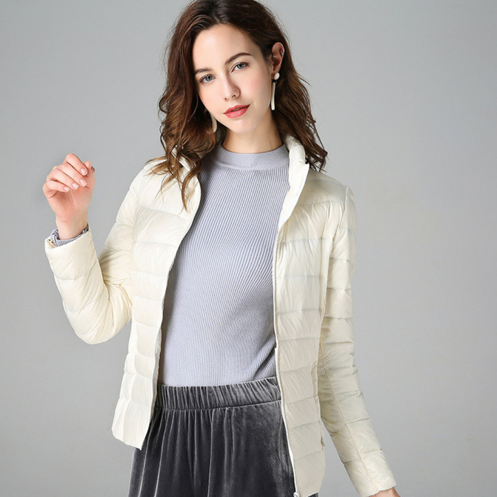 Myra™ | Ultra-Light Down Jacket with Refined Pleats