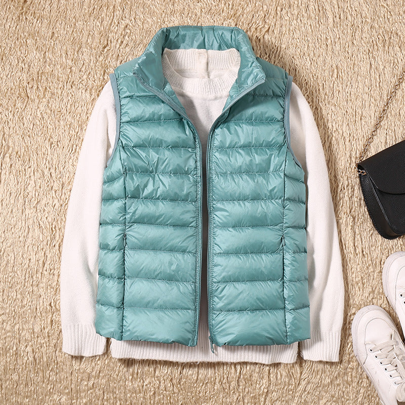 Amira™ | Lightweight down vest with pleated design