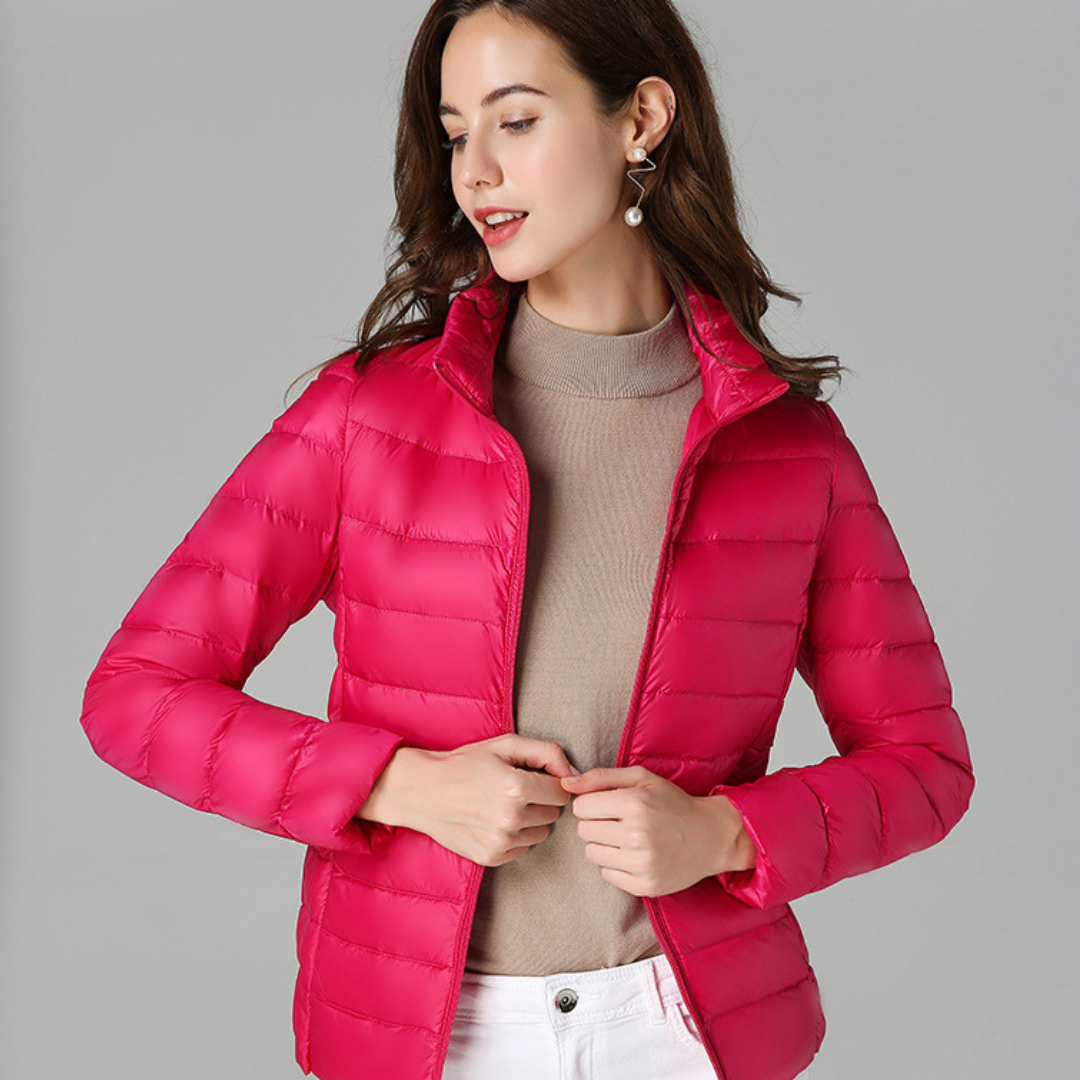 Myra™ | Ultra-Light Down Jacket with Refined Pleats
