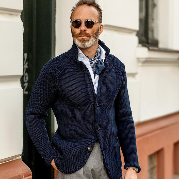 Arnaud™ | Retro Military-Inspired Cardigan for Modern Elegance