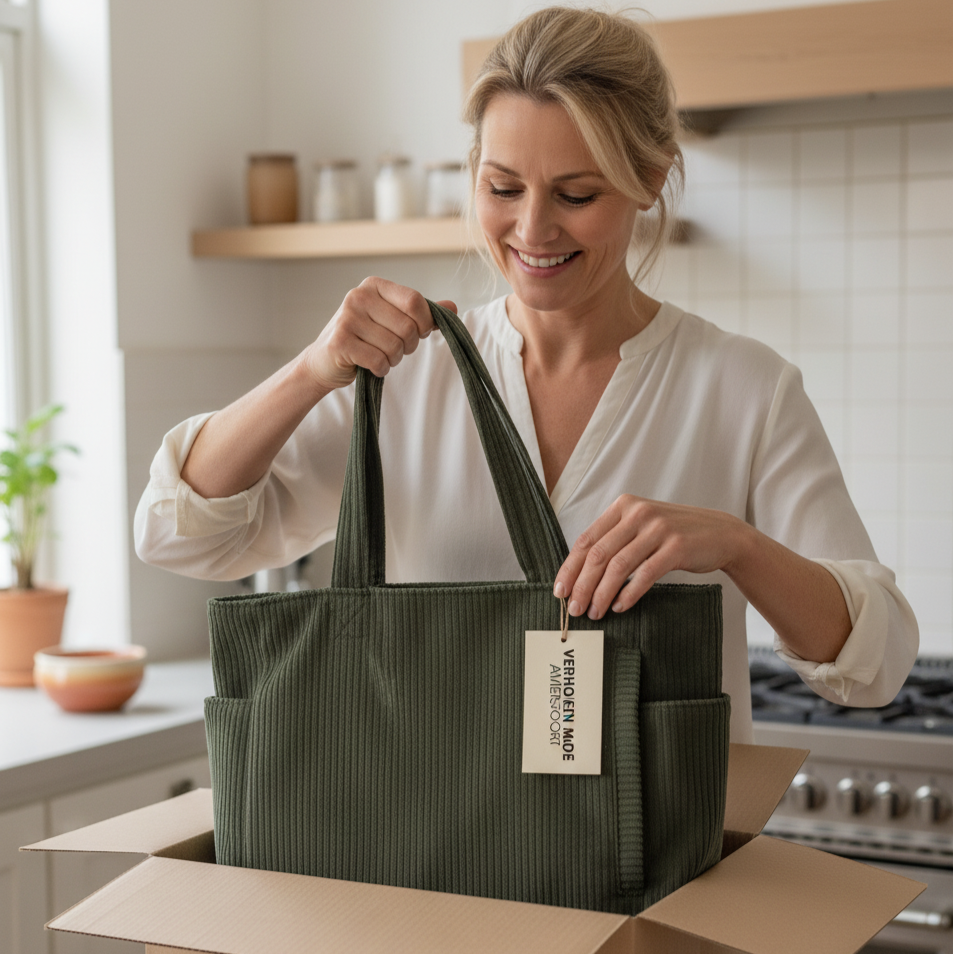 Tilda™ | Ribbed Tote Bag with Cord Detail