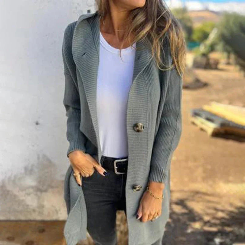 Adriana™ | Long Hooded Button Coat