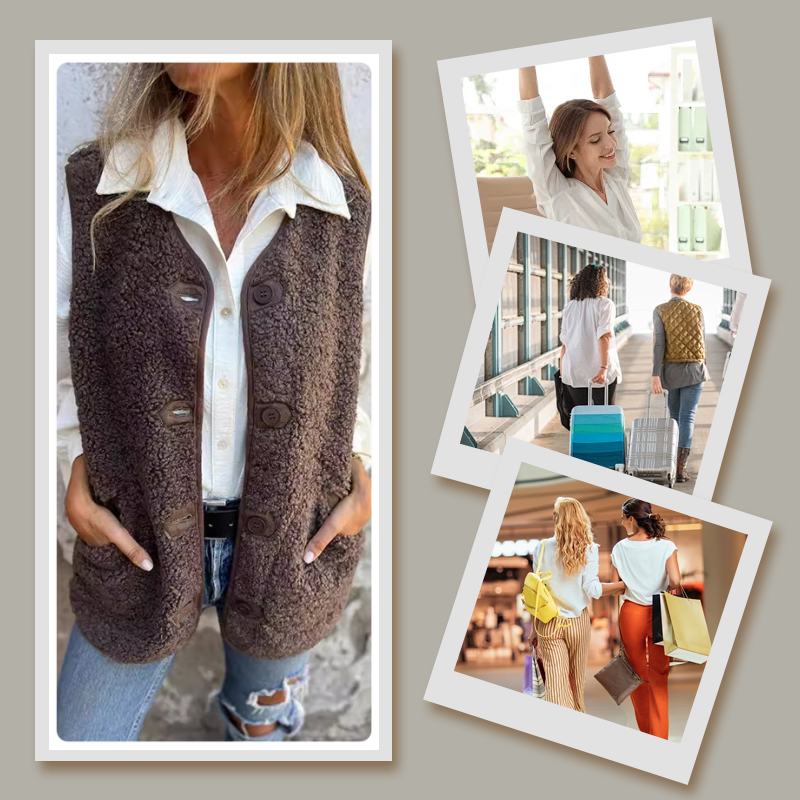 Clara™ | Women's Warm Autumn Vest with Button Closure