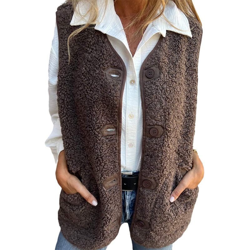 Clara™ | Women's Warm Autumn Vest with Button Closure